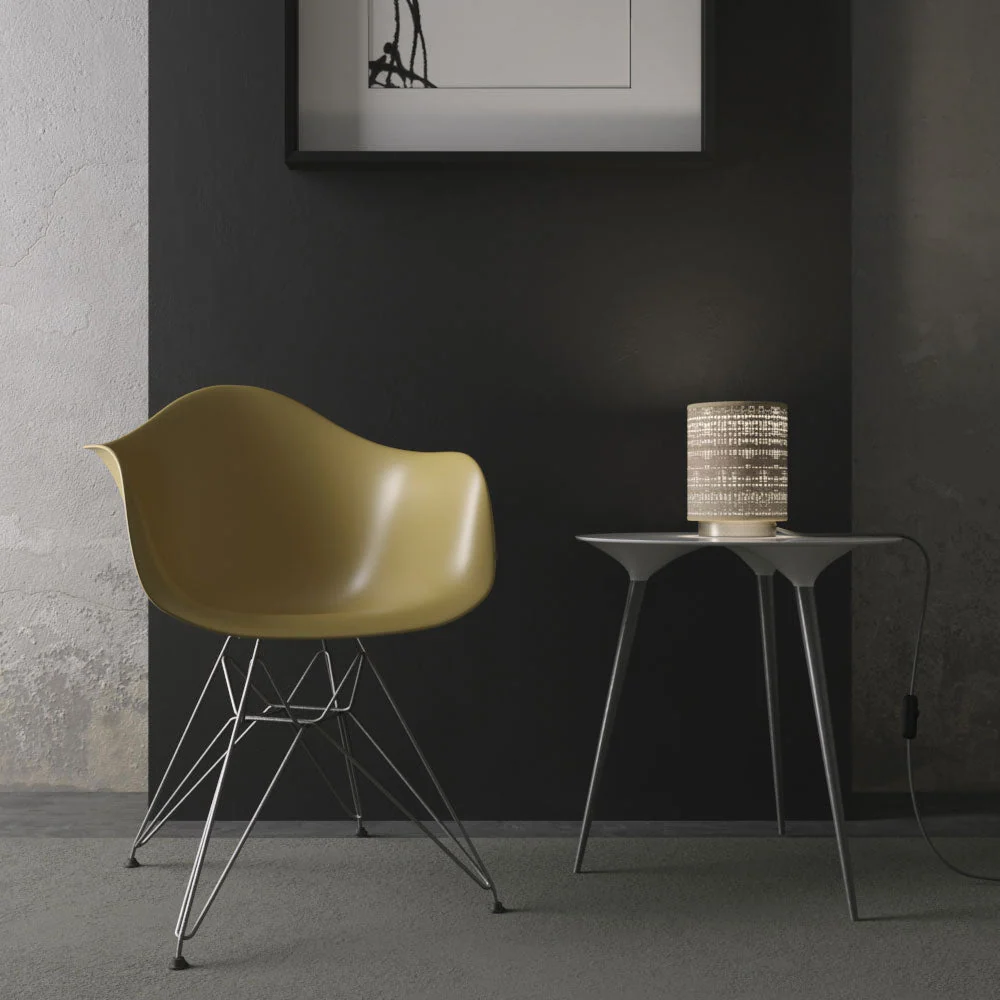 Posaluce pour abat-jour - Lampe de table en métal - Titane satiné