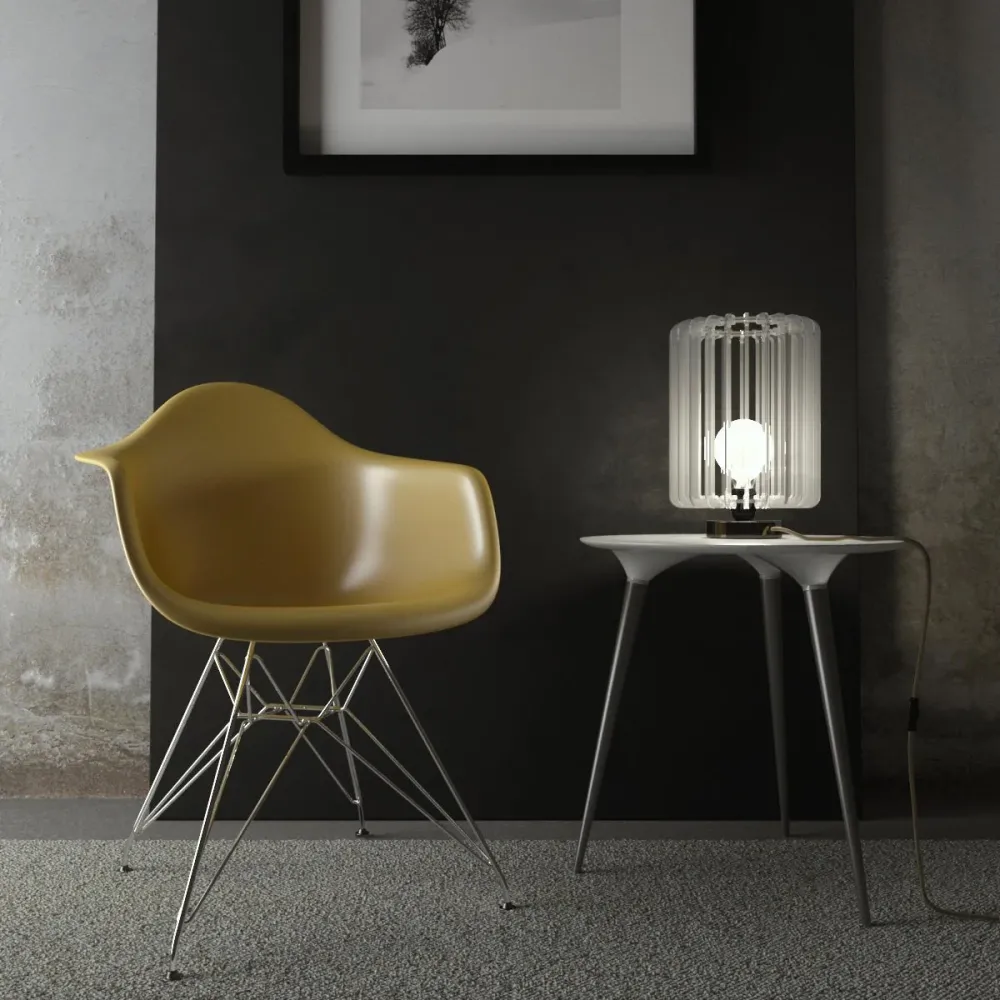 Posaluce pour abat-jour - Lampe de table en métal - Noir perle