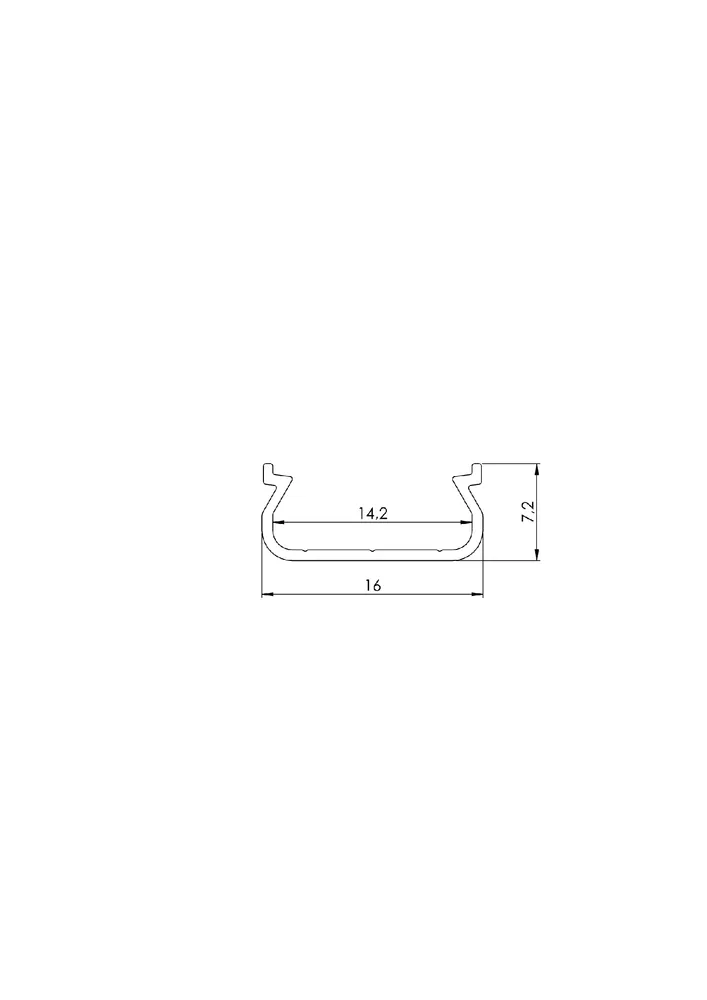 Profilé aluminium anodisé noir KIMERA-ORRE avec diffuseur opale et embouts 2,02 m