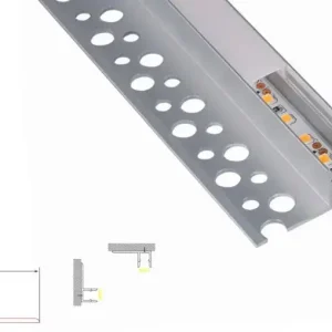 Profil en plâtre construit - | 4 mètres | Aluminium latéral 32,5 x 13 | Bande LED de COB