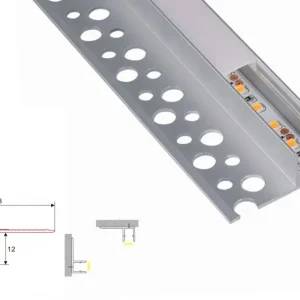 Profil en plâtre | Intégré | 1 mètre | Côté | Aluminium | 38x15 | Bande LED COB (copie)
