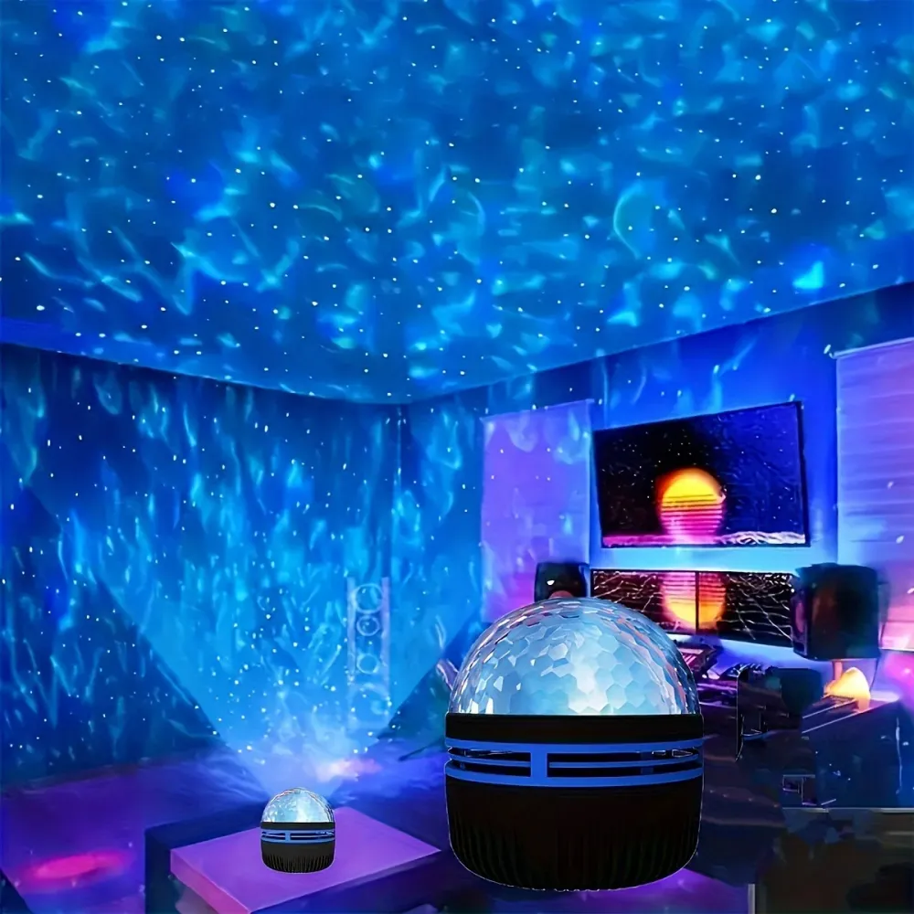 Projecteur d'étoiles, projecteur de galaxie, projecteur de vagues d'océ, projecteur de lampe aquatique pour la chambre, pr...