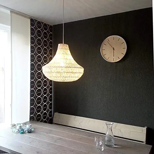 QAZQA Design Lampe suspendue rétro blanche 50 cm - Lina Cono 50 Métal/Tissu Blanc Rond E27 Max. 1 x 60 Watt/Luminaire/Lumi...
