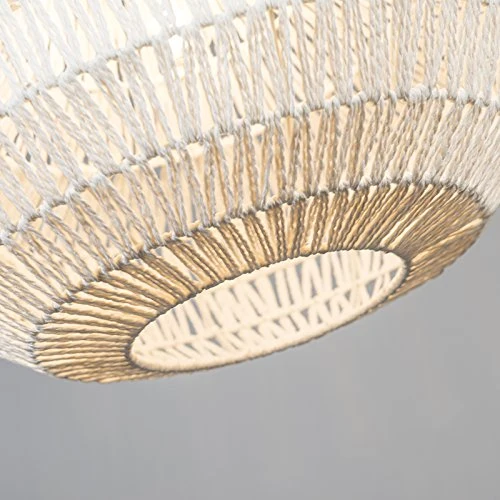QAZQA Design Lampe suspendue rétro blanche 50 cm - Lina Cono 50 Métal/Tissu Blanc Rond E27 Max. 1 x 60 Watt/Luminaire/Lumi...