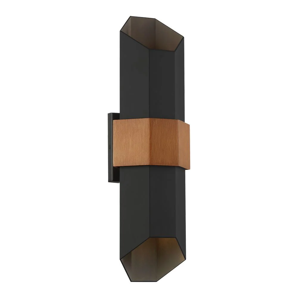 Applique murale extérieure Quoizel Chasm 2L en aluminium, LED, H 52 cm