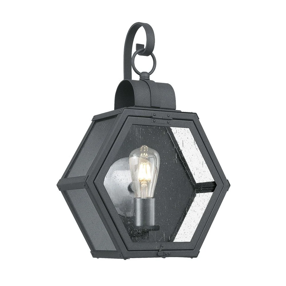Applique murale extérieure Quoizel Heath 1L en acier E27, H 48 cm