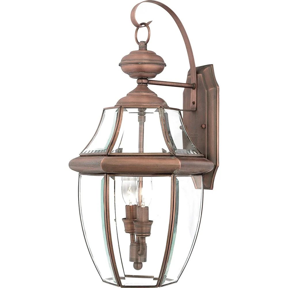 Applique murale extérieure Quoizel Newbury 2L, bronze, culot E14, hauteur 53 cm