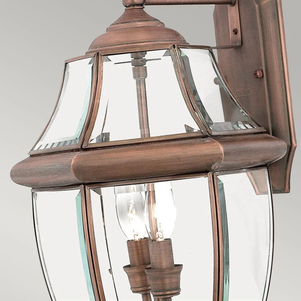 Applique murale extérieure Quoizel Newbury 2L, bronze, culot E14, hauteur 53 cm