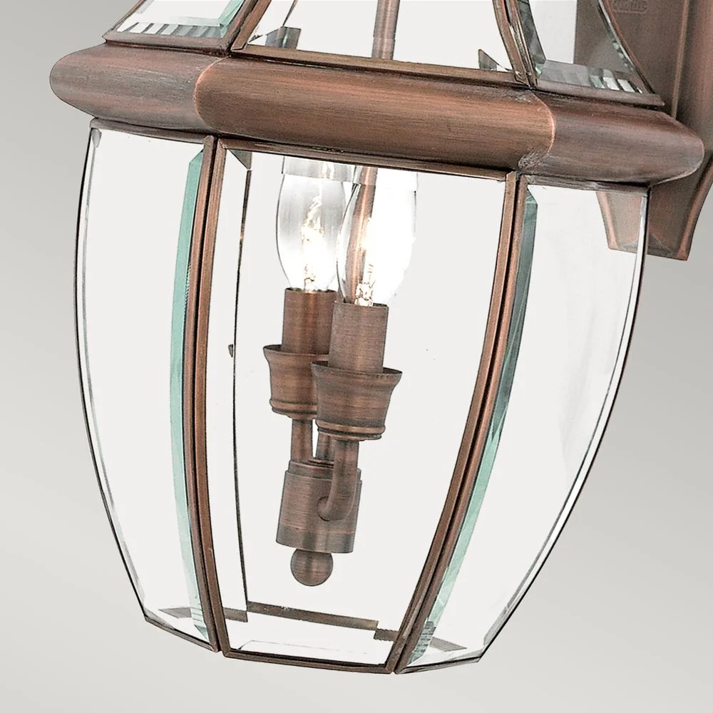 Applique murale extérieure Quoizel Newbury 2L, bronze, culot E14, hauteur 53 cm