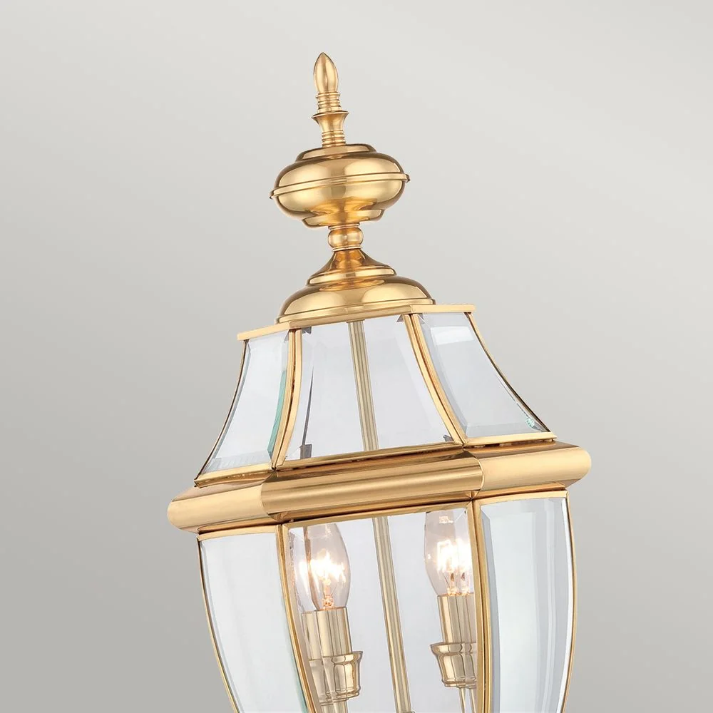 Lampe de table d'extérieur Quoizel Newbury 2L en laiton, douille E14, hauteur 57 cm