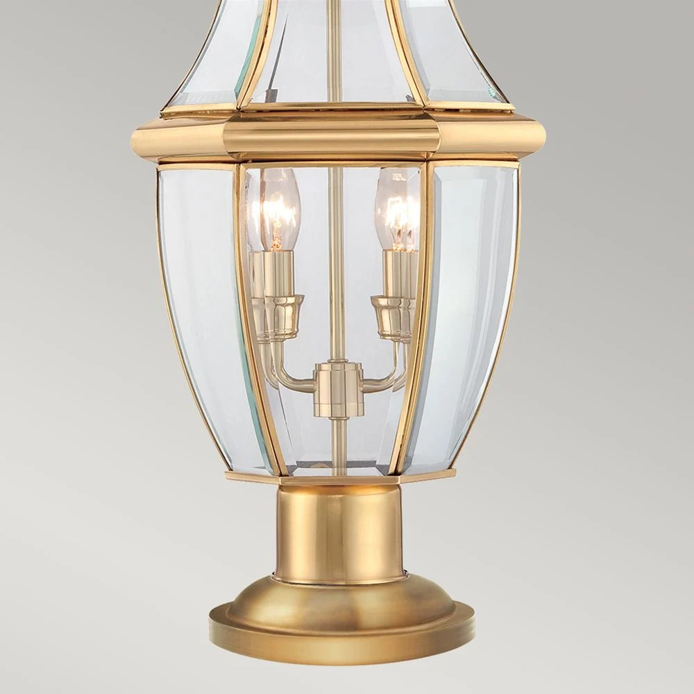 Lampe de table d'extérieur Quoizel Newbury 2L en laiton, douille E14, hauteur 57 cm