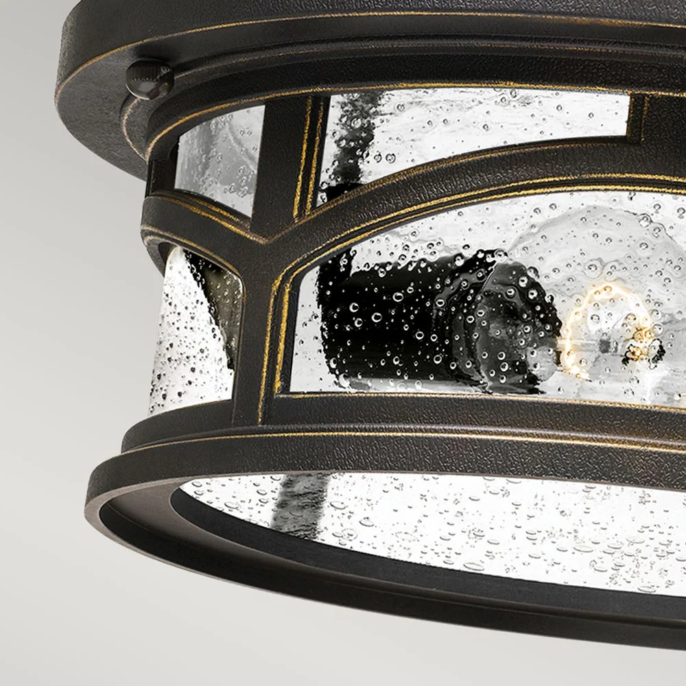 Plafonnier d'extérieur Quoizel Marblehead 2L noir E27, diamètre 33 cm