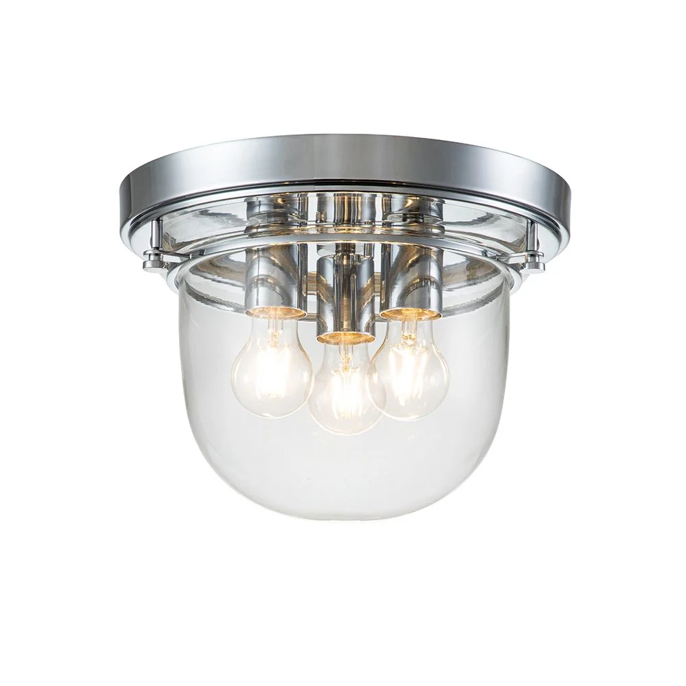 Plafonnier encastré Quoizel Whistling 3L en acier E27, diamètre 33 cm