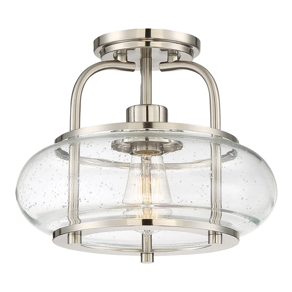 Plafonnier Quoizel Trilogy 1L en métal, douille E27, diamètre 30 cm