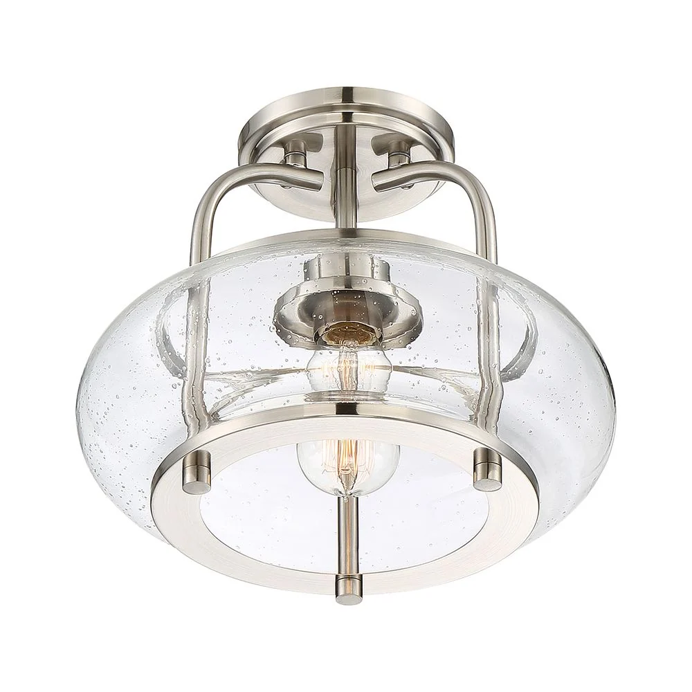 Plafonnier Quoizel Trilogy 1L en métal, douille E27, diamètre 30 cm