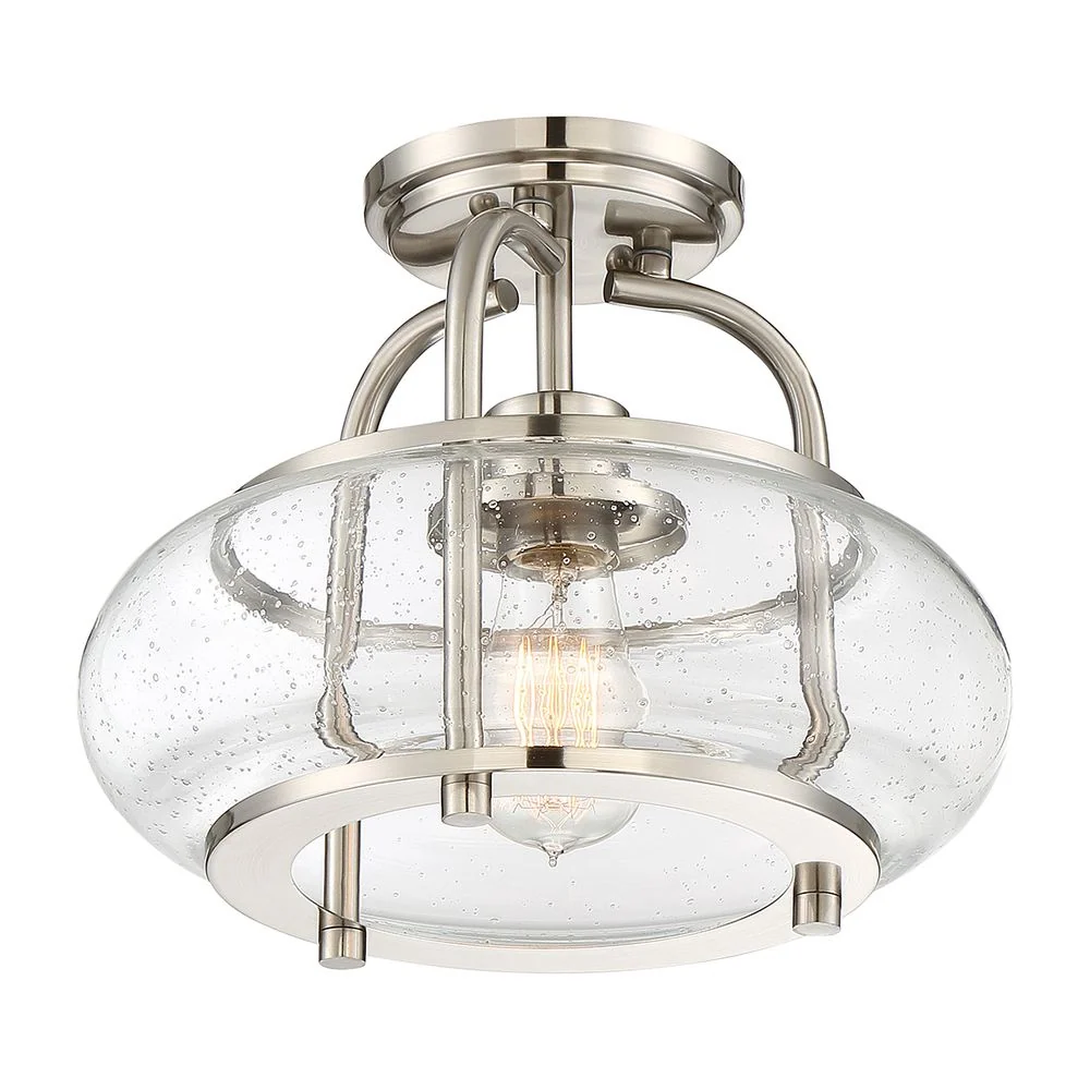 Plafonnier Quoizel Trilogy 1L en métal, douille E27, diamètre 30 cm