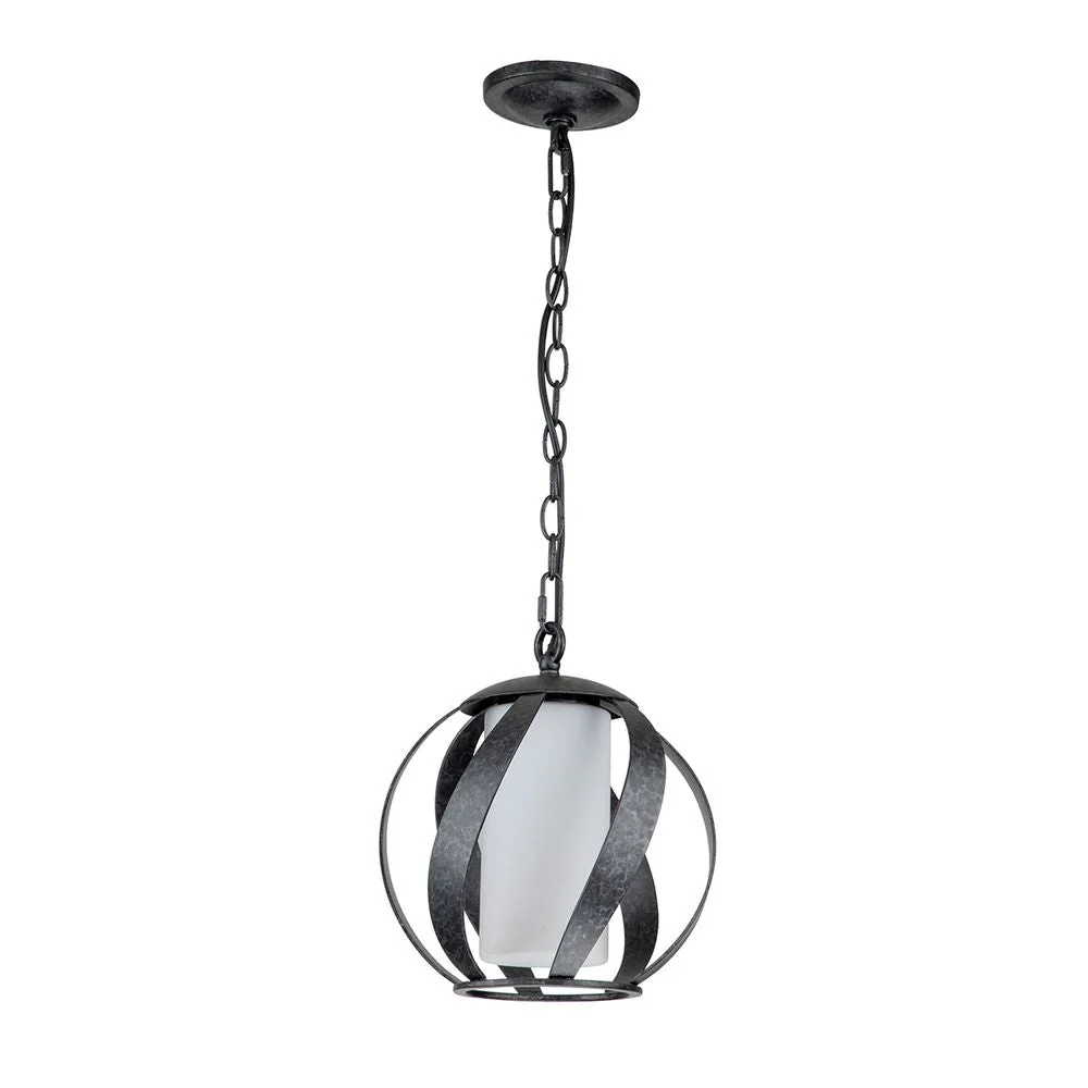 Suspension d'extérieur Quoizel Blacksmith 1L en acier E27, diamètre 25 cm