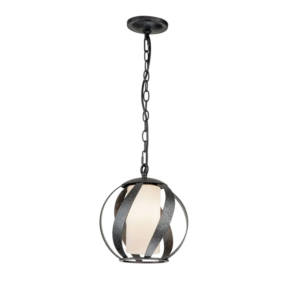 Suspension d'extérieur Quoizel Blacksmith 1L en acier E27, diamètre 25 cm