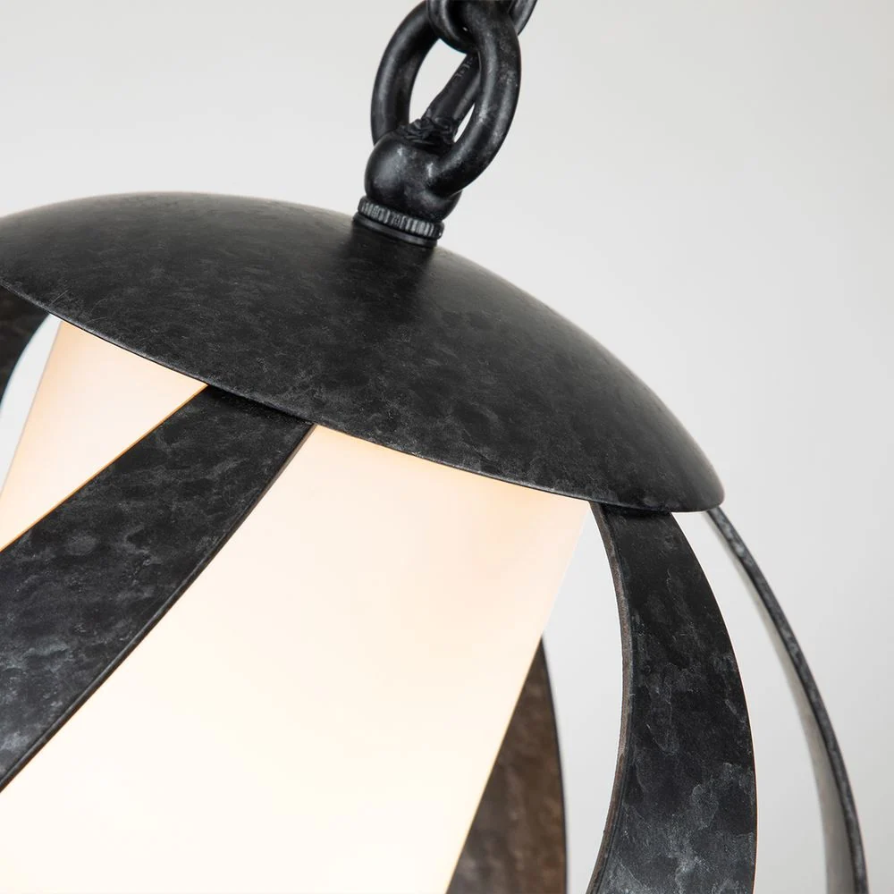 Suspension d'extérieur Quoizel Blacksmith 1L en acier E27, diamètre 25 cm