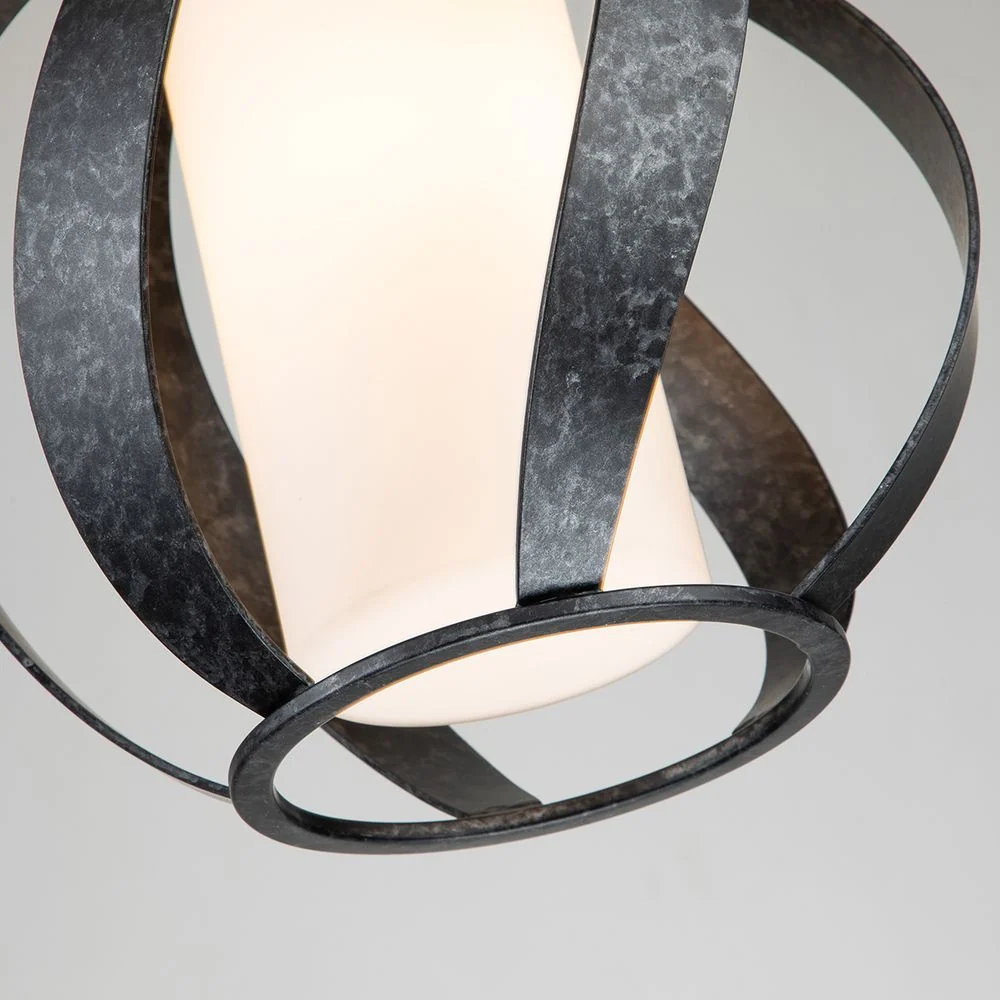 Suspension d'extérieur Quoizel Blacksmith 1L en acier E27, diamètre 25 cm
