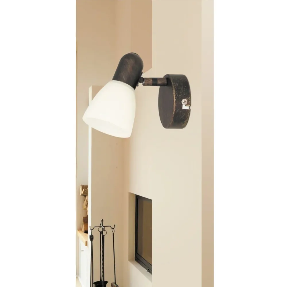 L'applique Soma un bras brun spot E14 1x40W couleur crème Rabalux