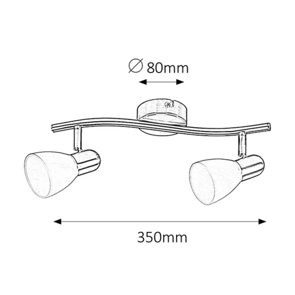 Rabalux Soma chrome satiné classique plafonnier à deux points Blanc IP20