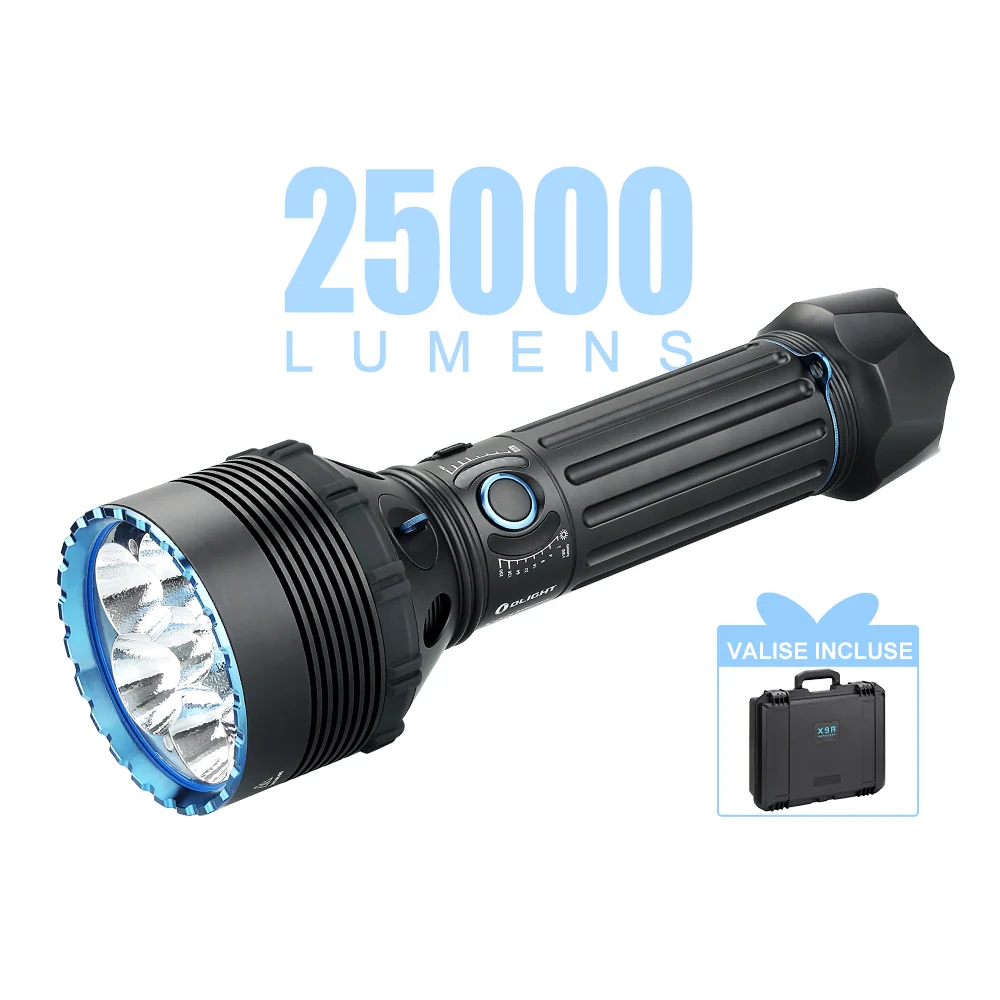 LAMPE OLIGHT X9R MARAUDER - GROSSE LAMPE TORCHE 25000 LUMENS LPE25 RacingGear974