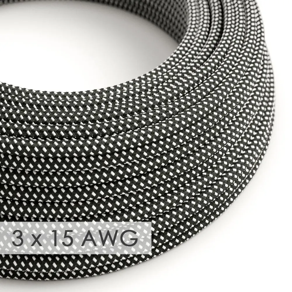 Rallonge - Câble rond 3D Noir Blanc Rayonne RT41 - 15/3 AWG