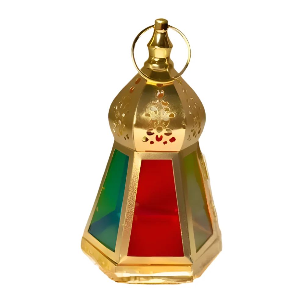 Lanterne Lampe De Table LED Décorative en Verre - Dorée Ramadan Party