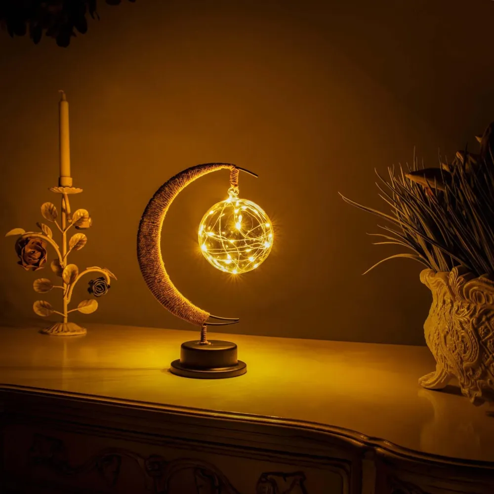 Lampe de table décorative LED en forme de lune RetrosNJerseys
