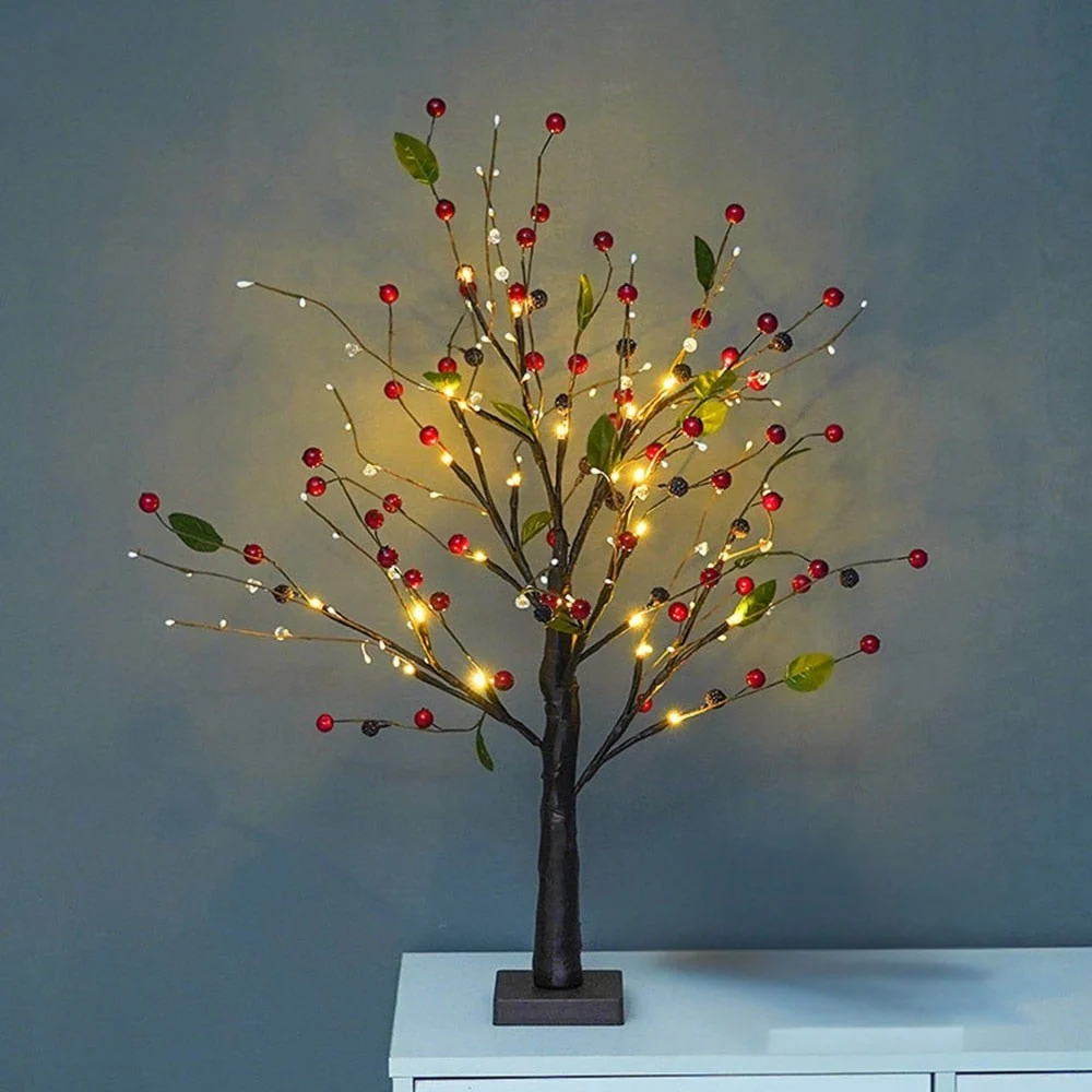 Lampe de table rustique en PVC avec arbre lumineux LED RetrosNJerseys