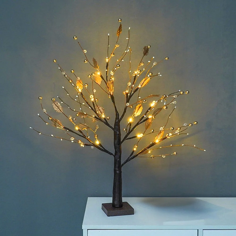 Lampe de table rustique en PVC avec arbre lumineux LED RetrosNJerseys
