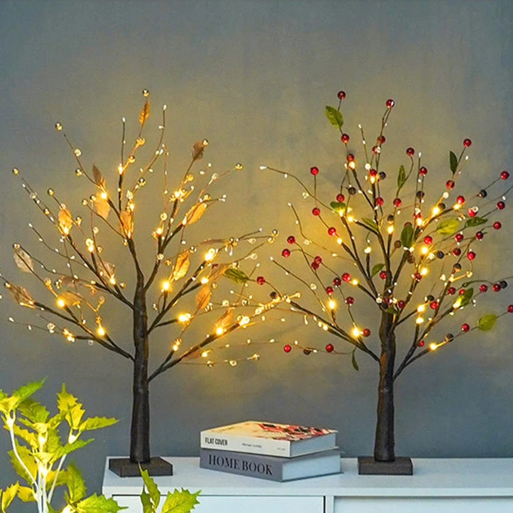 Lampe de table rustique en PVC avec arbre lumineux LED RetrosNJerseys