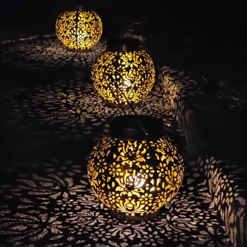 Lanterne solaire de jardin à effet lumineux à motifs RetrosNJerseys
