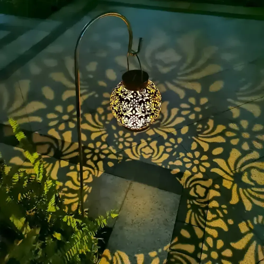 Lanterne solaire de jardin à effet lumineux à motifs RetrosNJerseys