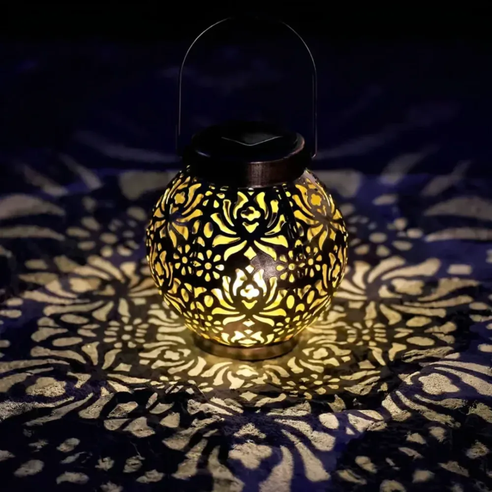 Lanterne solaire de jardin à effet lumineux à motifs RetrosNJerseys