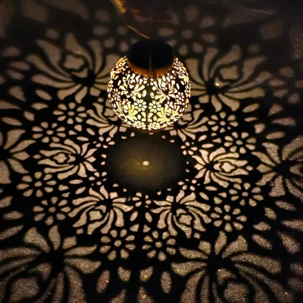 Lanterne solaire de jardin à effet lumineux à motifs RetrosNJerseys