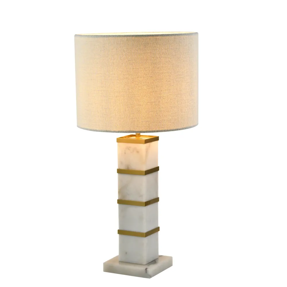 Richmond Interiors Lampe De Table En Marbre Celinae Avec Abat-Jour Inclus