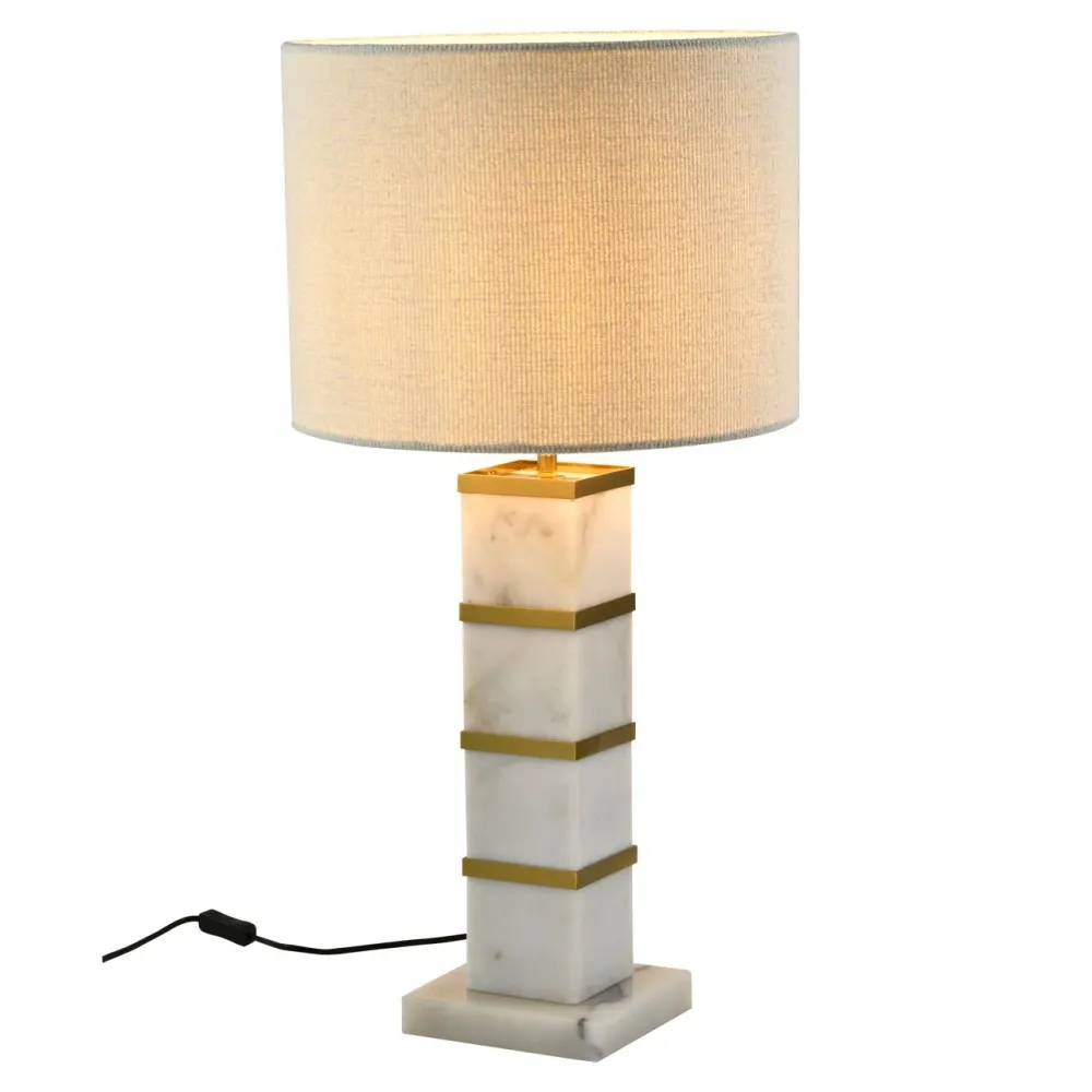 Richmond Interiors Lampe De Table En Marbre Celinae Avec Abat-Jour Inclus