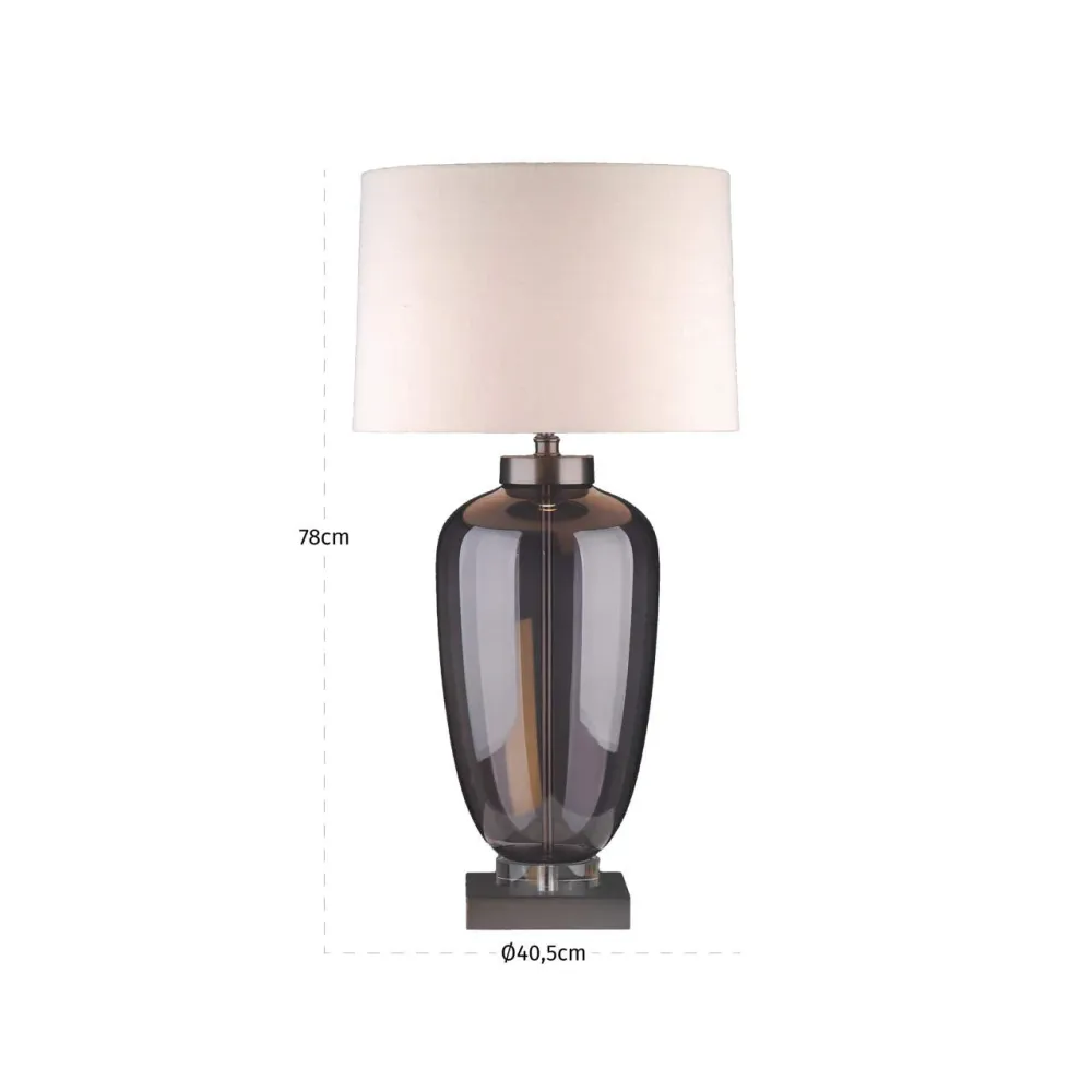 Richmond Interiors Lampe De Table Monsoe | Gris Fumé