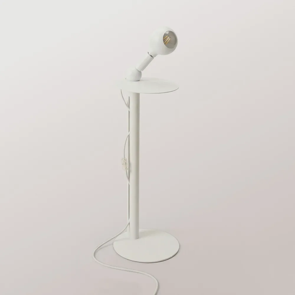 Rocco - Lampadaire avec Ampoule Camo - Blanc