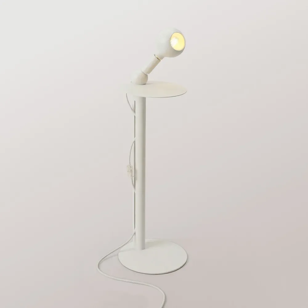 Rocco - Lampadaire avec Ampoule Camo - Blanc