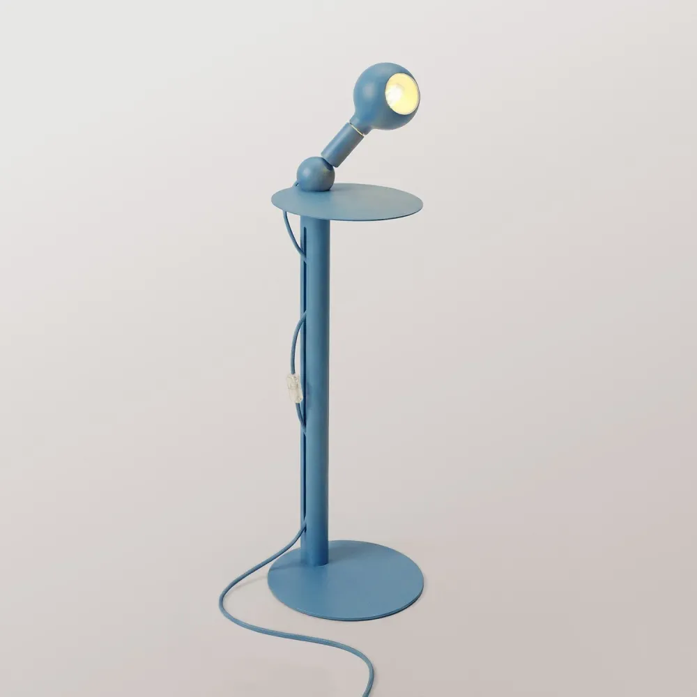 Rocco - Lampadaire avec Ampoule Camo - Bleu