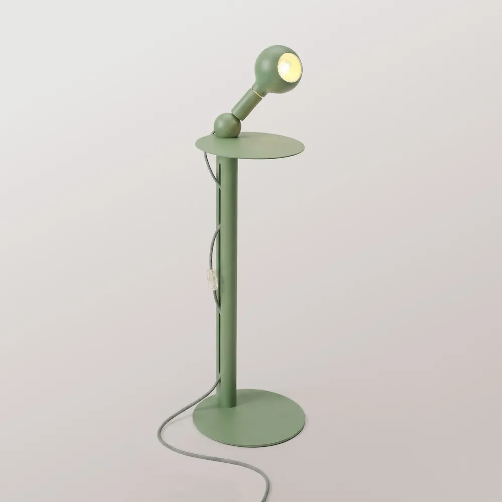 Rocco - Lampadaire avec Fiche UK et Ampoule Camo - Vert