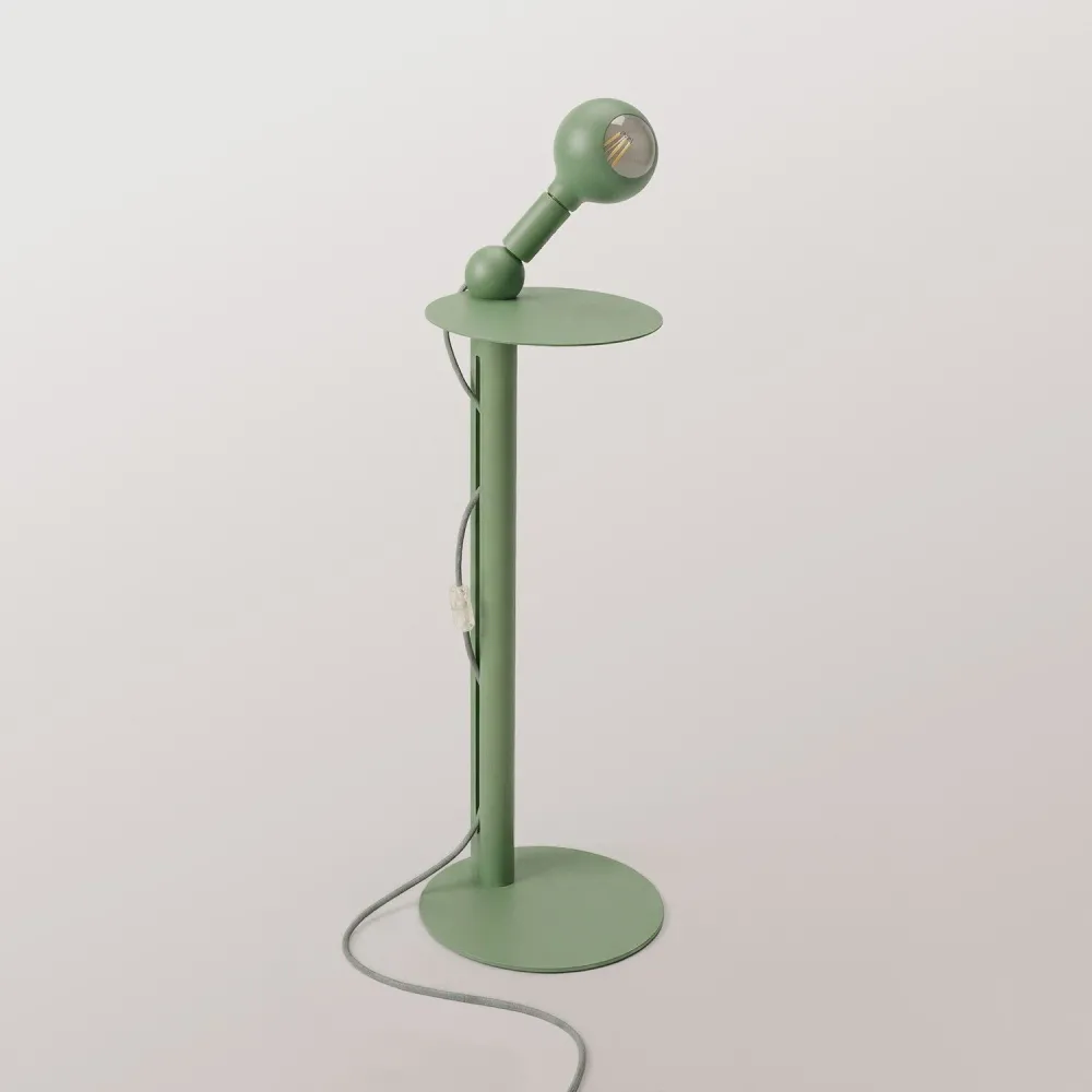 Rocco - Lampadaire avec Fiche UK et Ampoule Camo - Vert