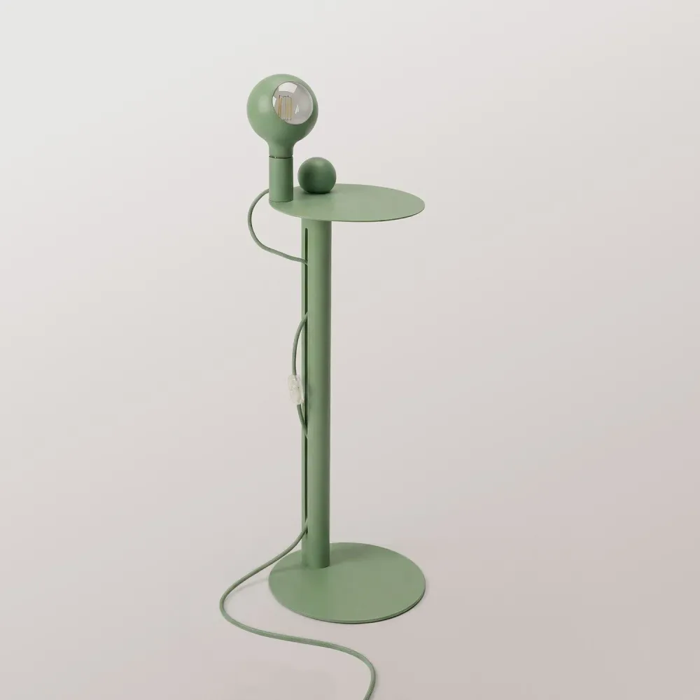 Rocco - Lampadaire avec Fiche UK et Ampoule Camo - Vert