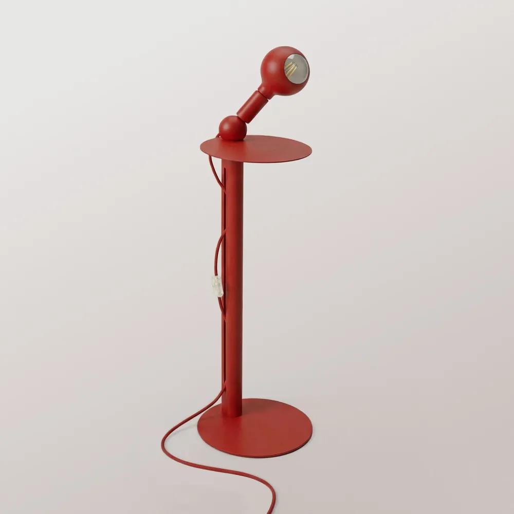 Rocco - Lampe sur pied avec ampoule Camo - Rouge