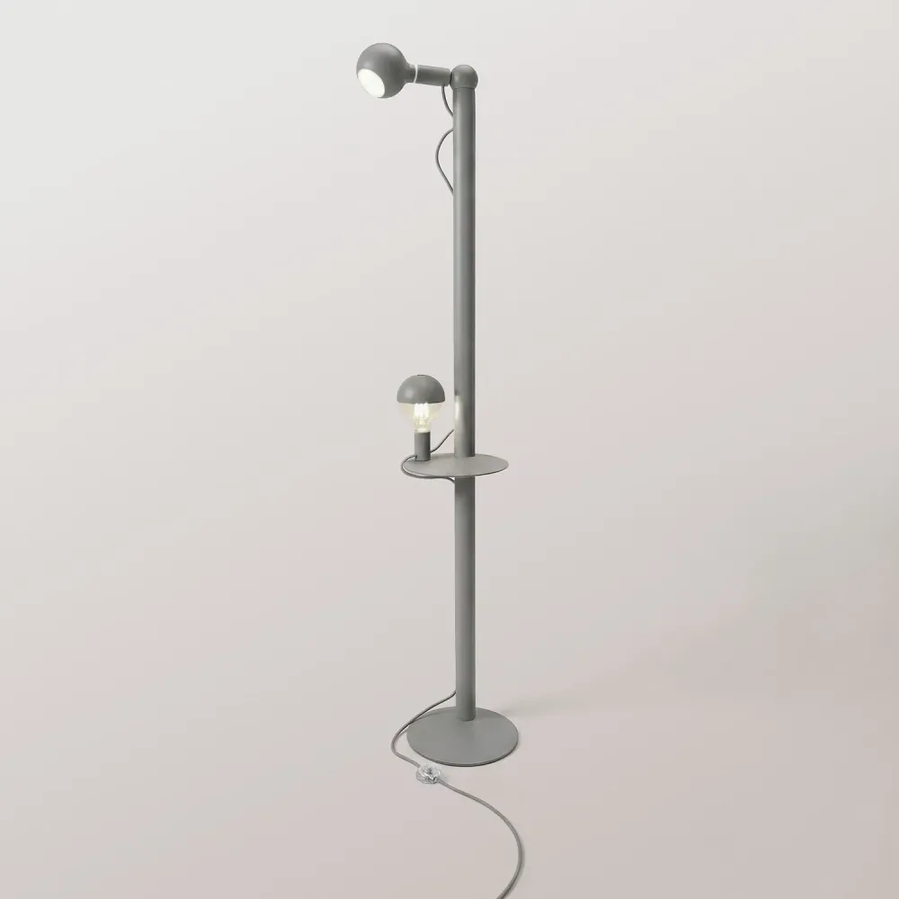 Rocco XXL - Lampadaire avec Ampoule Maria et Camo - Gris