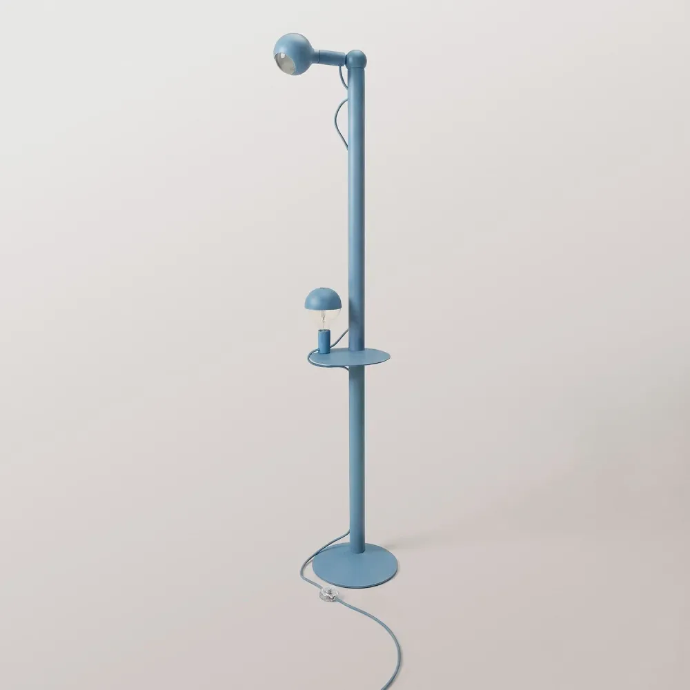 Rocco XXL - Lampadaire avec Fiche UK et Ampoule Maria et Camo - Bleu