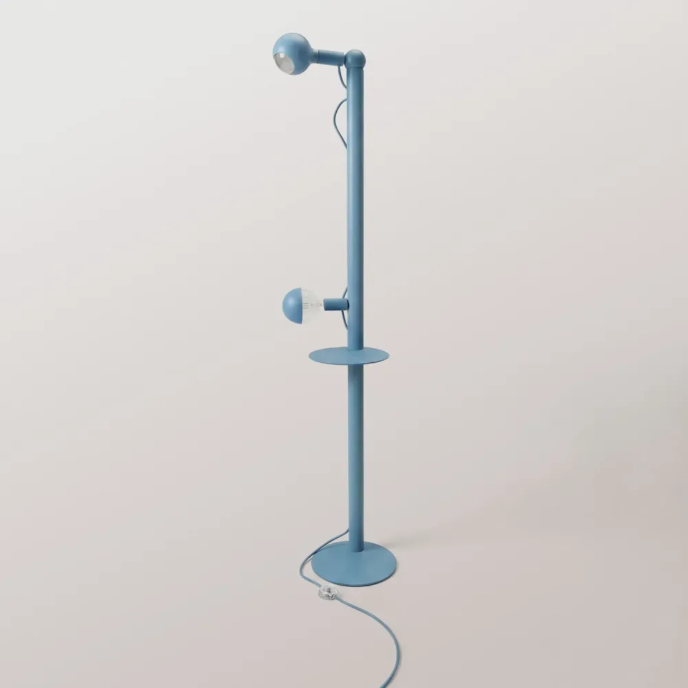 Rocco XXL - Lampadaire avec Fiche UK et Ampoule Maria et Camo - Bleu